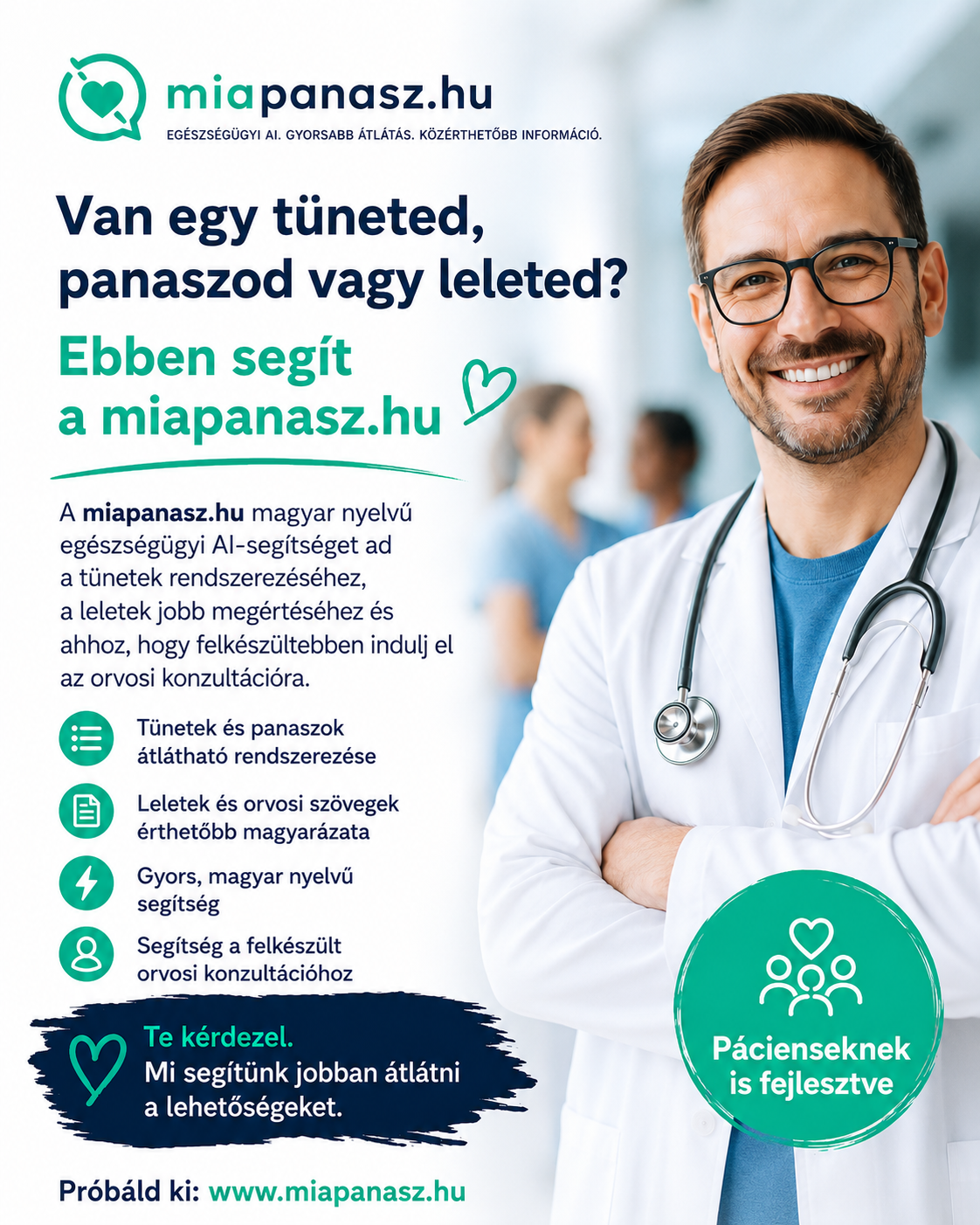miapanasz.hu egészségügyi AI segítség pácienseknek